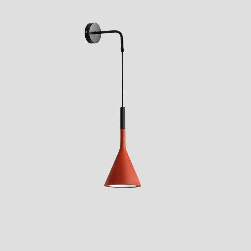 Hardware Resin Conical Shade 1-Light Wall Sconce Lamp