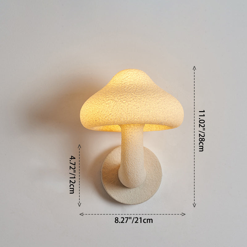 Resin Mushroom Shade Hardware 1-Light Wall Sconce Lamp
