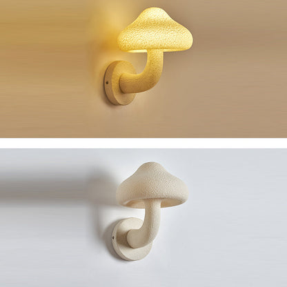 Resin Mushroom Shade Hardware 1-Light Wall Sconce Lamp
