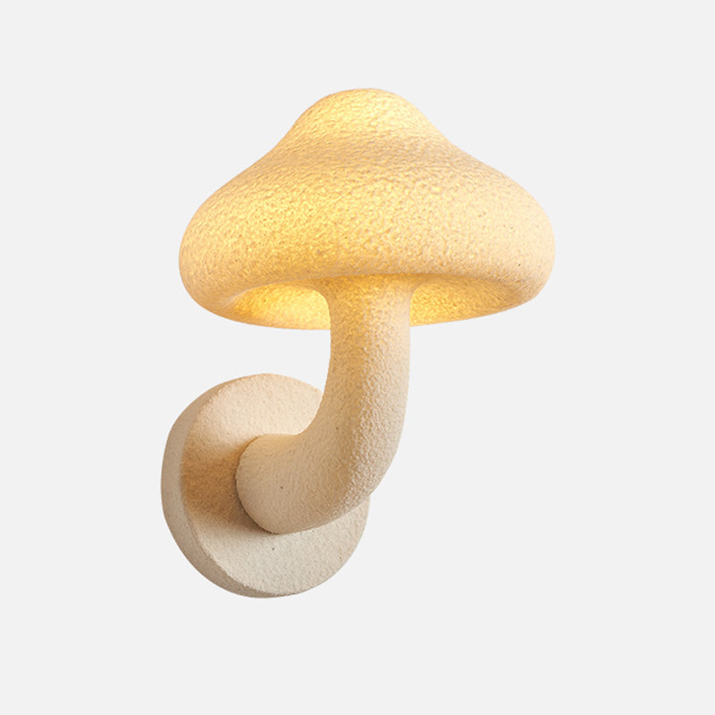 Resin Mushroom Shade Hardware 1-Light Wall Sconce Lamp