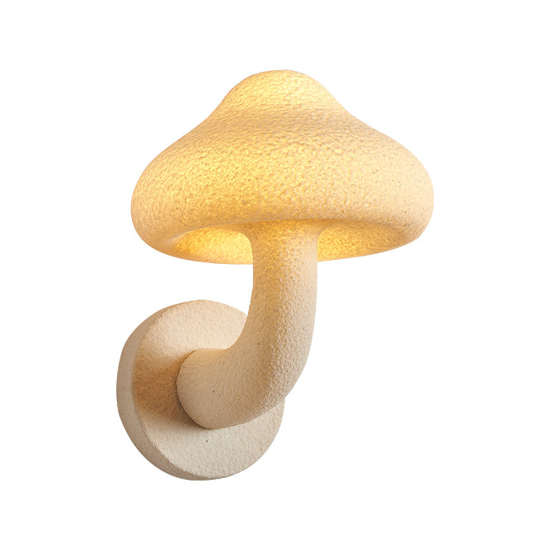 Resin Mushroom Shade Hardware 1-Light Wall Sconce Lamp