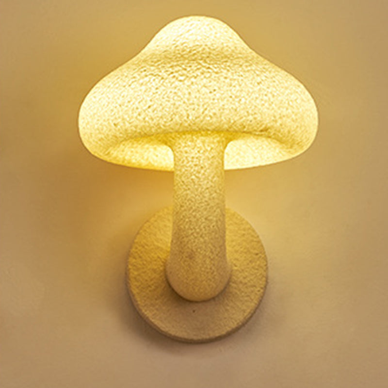 Resin Mushroom Shade Hardware 1-Light Wall Sconce Lamp