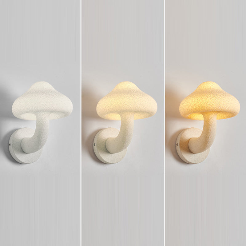 Resin Mushroom Shade Hardware 1-Light Wall Sconce Lamp