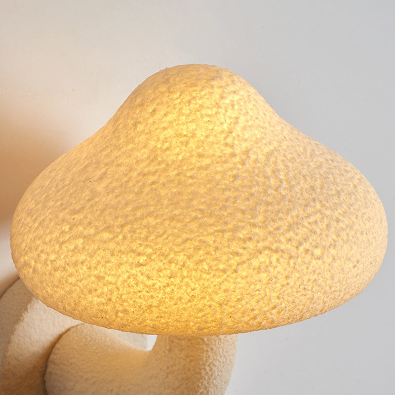 Resin Mushroom Shade Hardware 1-Light Wall Sconce Lamp