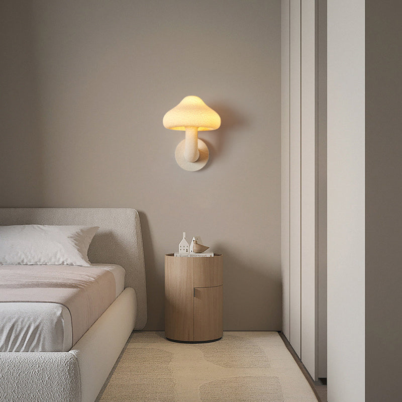 Resin Mushroom Shade Hardware 1-Light Wall Sconce Lamp