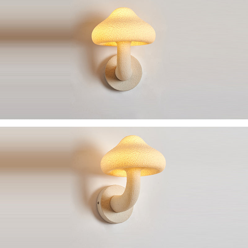 Resin Mushroom Shade Hardware 1-Light Wall Sconce Lamp
