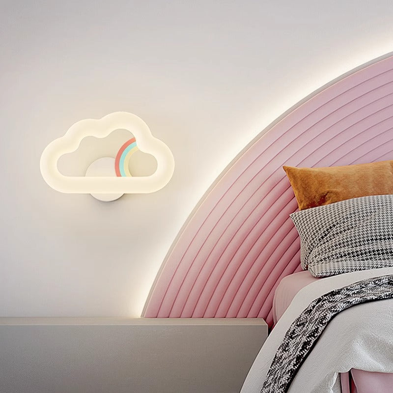 Rainbow Rabbit Iron PE Cloud Shade LED Wall Sconce Lamp