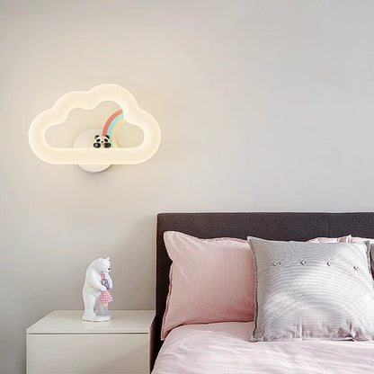 Rainbow Rabbit Iron PE Cloud Shade LED Wall Sconce Lamp