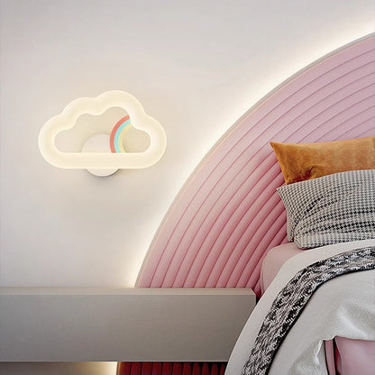 Rainbow Rabbit Iron PE Cloud Shade LED Wall Sconce Lamp