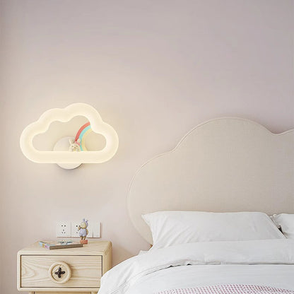 Rainbow Rabbit Iron PE Cloud Shade LED Wall Sconce Lamp