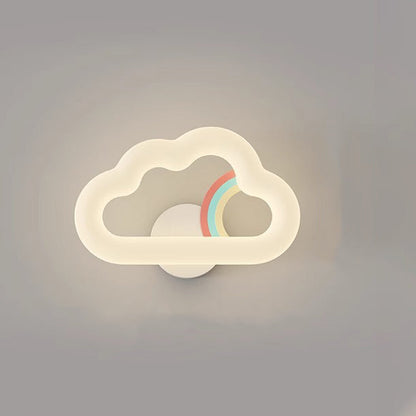 Rainbow Rabbit Iron PE Cloud Shade LED Wall Sconce Lamp