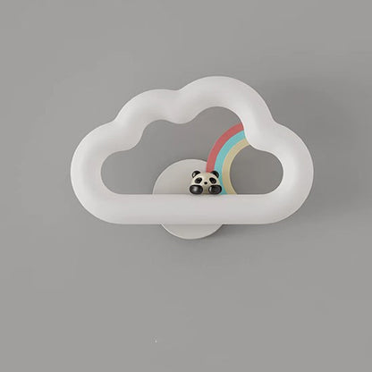 Rainbow Rabbit Iron PE Cloud Shade LED Wall Sconce Lamp