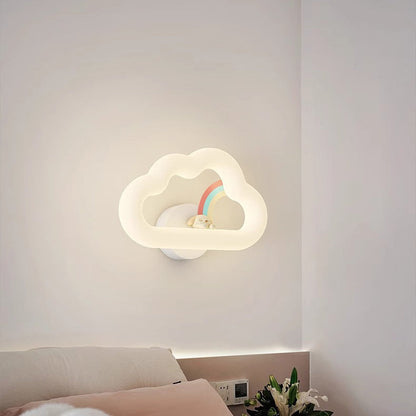 Rainbow Rabbit Iron PE Cloud Shade LED Wall Sconce Lamp