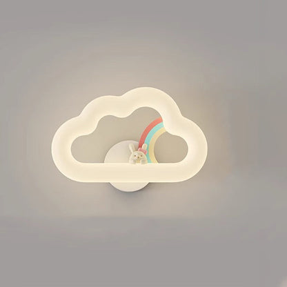 Rainbow Rabbit Iron PE Cloud Shade LED Wall Sconce Lamp