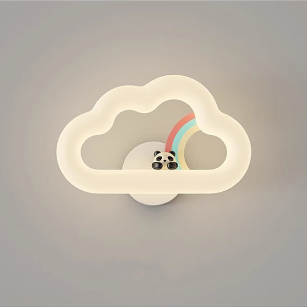 Rainbow Rabbit Iron PE Cloud Shade LED Wall Sconce Lamp