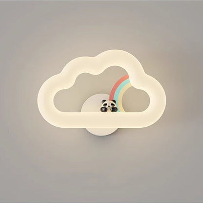Rainbow Rabbit Iron PE Cloud Shade LED Wall Sconce Lamp