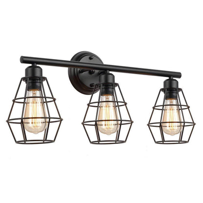 Geometrical Frame 3-Light Mirror Front Wall Sconce Lamp