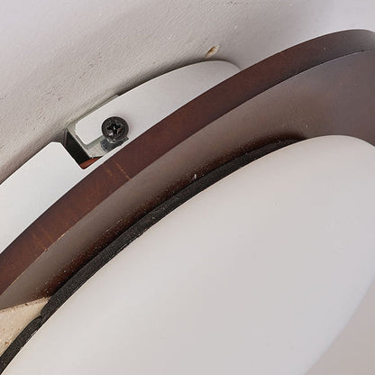 Japanese Solid Wood Geometry Circle LED Wall Sconce Lamp