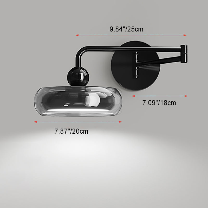 Acrylic Shade Displaceable Rocker Arm LED Wall Sconce Lamp