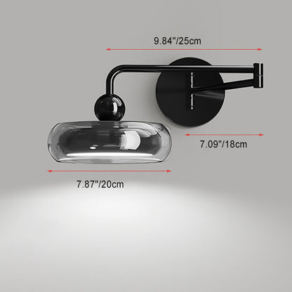 Acrylic Shade Displaceable Rocker Arm LED Wall Sconce Lamp