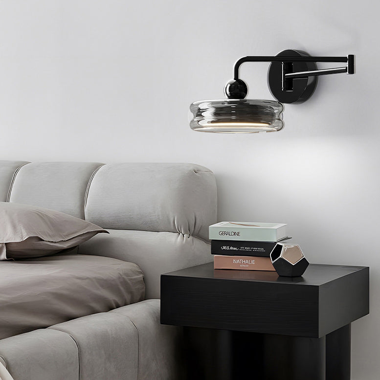 Acrylic Shade Displaceable Rocker Arm LED Wall Sconce Lamp