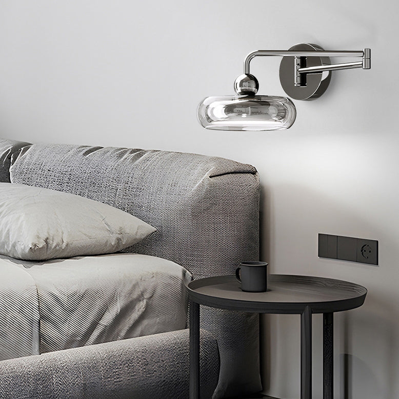 Acrylic Shade Displaceable Rocker Arm LED Wall Sconce Lamp