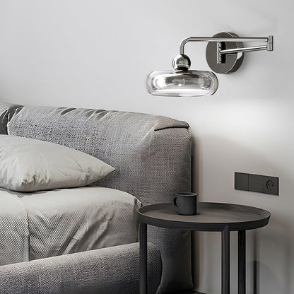 Acrylic Shade Displaceable Rocker Arm LED Wall Sconce Lamp