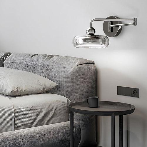 Acrylic Shade Displaceable Rocker Arm LED Wall Sconce Lamp