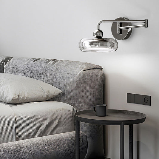 Acrylic Shade Displaceable Rocker Arm LED Wall Sconce Lamp