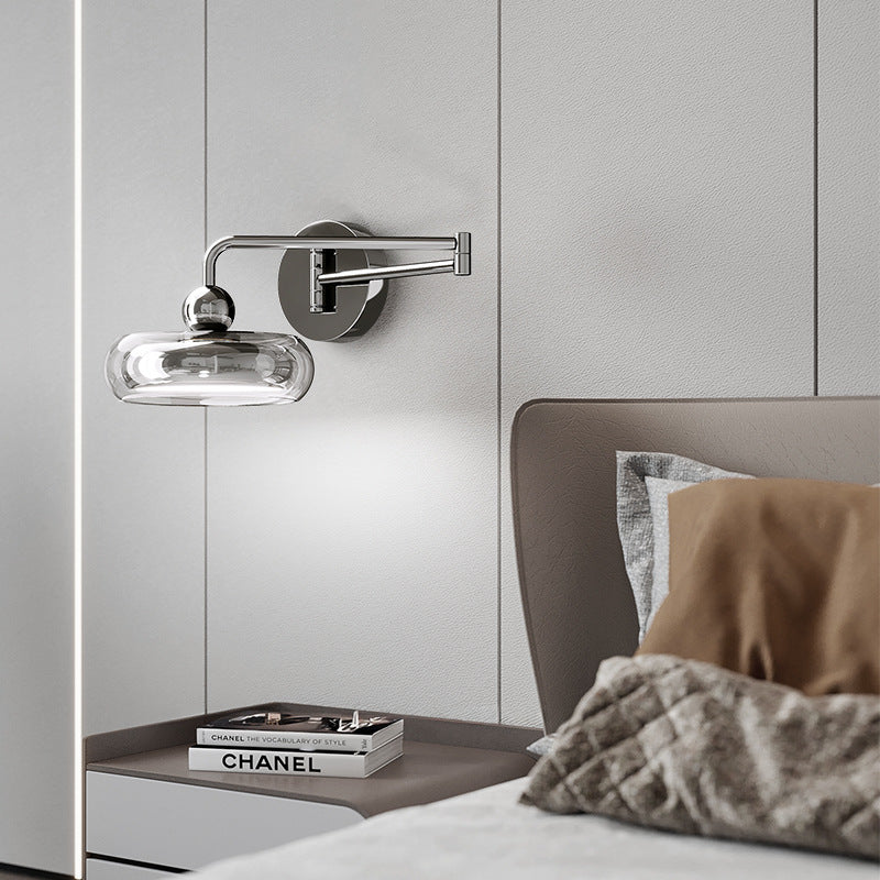 Acrylic Shade Displaceable Rocker Arm LED Wall Sconce Lamp