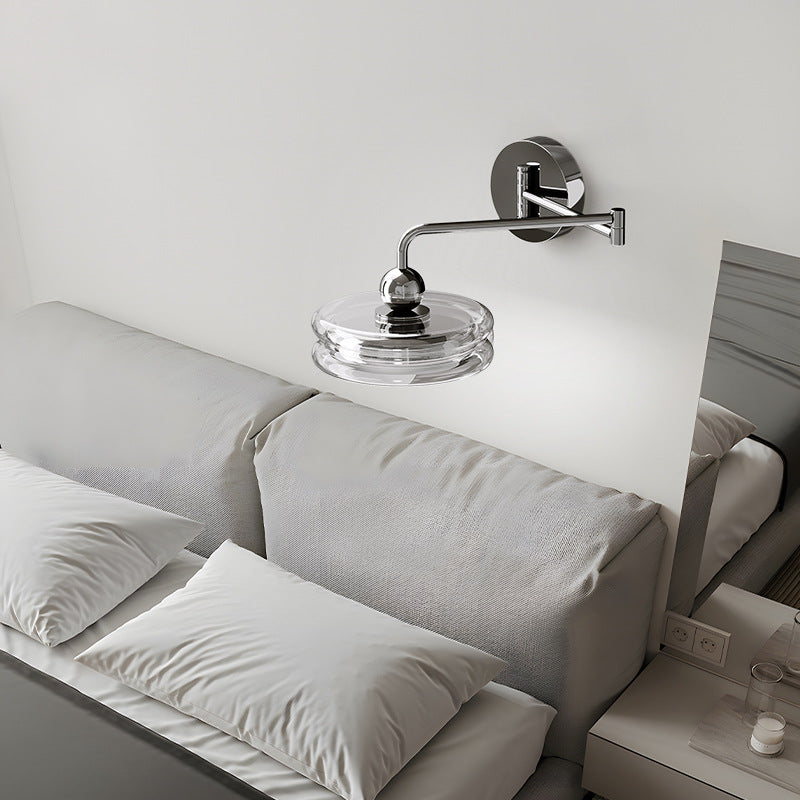 Acrylic Shade Displaceable Rocker Arm LED Wall Sconce Lamp