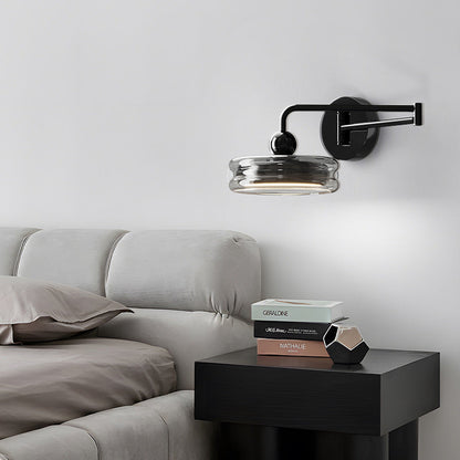 Acrylic Shade Displaceable Rocker Arm LED Wall Sconce Lamp