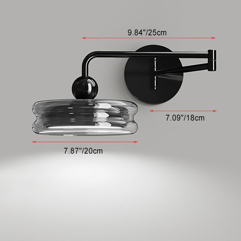 Acrylic Shade Displaceable Rocker Arm LED Wall Sconce Lamp