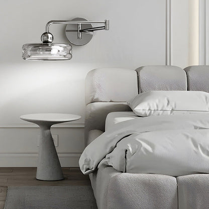 Acrylic Shade Displaceable Rocker Arm LED Wall Sconce Lamp