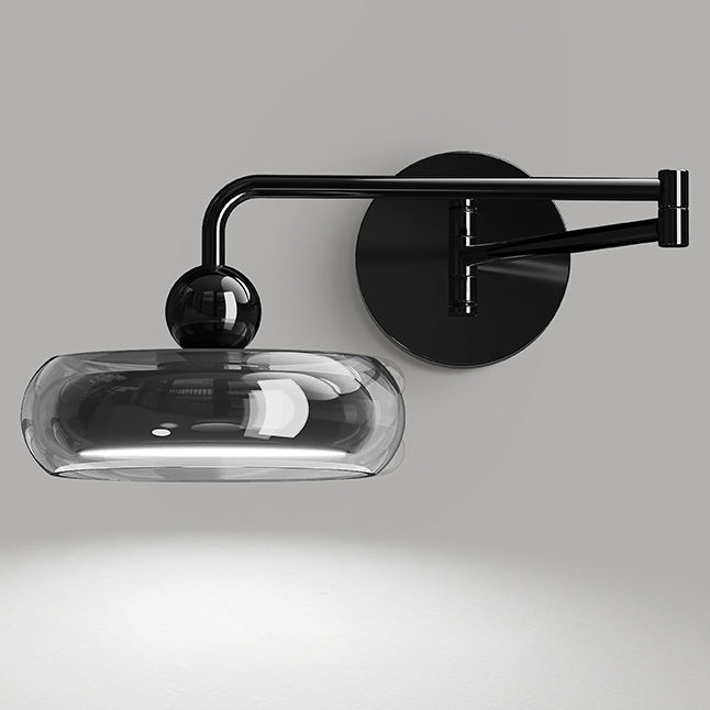 Acrylic Shade Displaceable Rocker Arm LED Wall Sconce Lamp