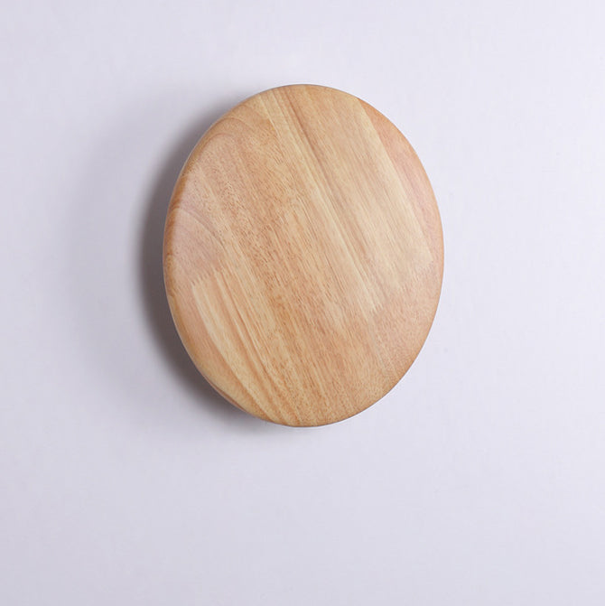 Japanese Circle Wood Grain Iron LED Wall Sconce Lamp