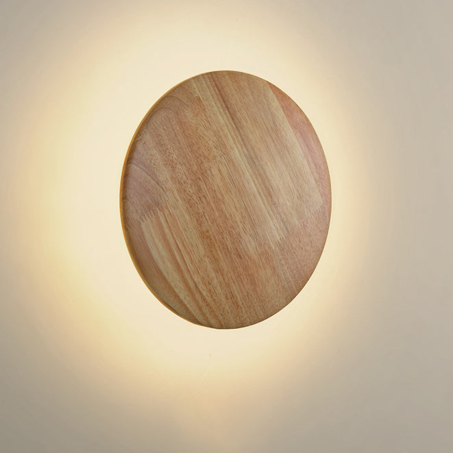 Japanese Circle Wood Grain Iron LED Wall Sconce Lamp