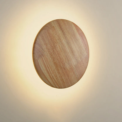 Japanese Circle Wood Grain Iron LED Wall Sconce Lamp
