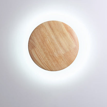 Japanese Circle Wood Grain Iron LED Wall Sconce Lamp