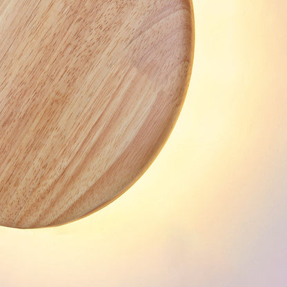 Japanese Circle Wood Grain Iron LED Wall Sconce Lamp