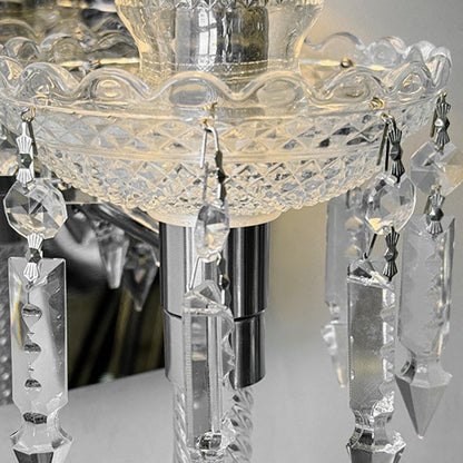 French Stainless Steel Crystal 1-Light Wall Sconce Lamp