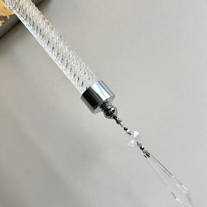 French Stainless Steel Crystal 1-Light Wall Sconce Lamp
