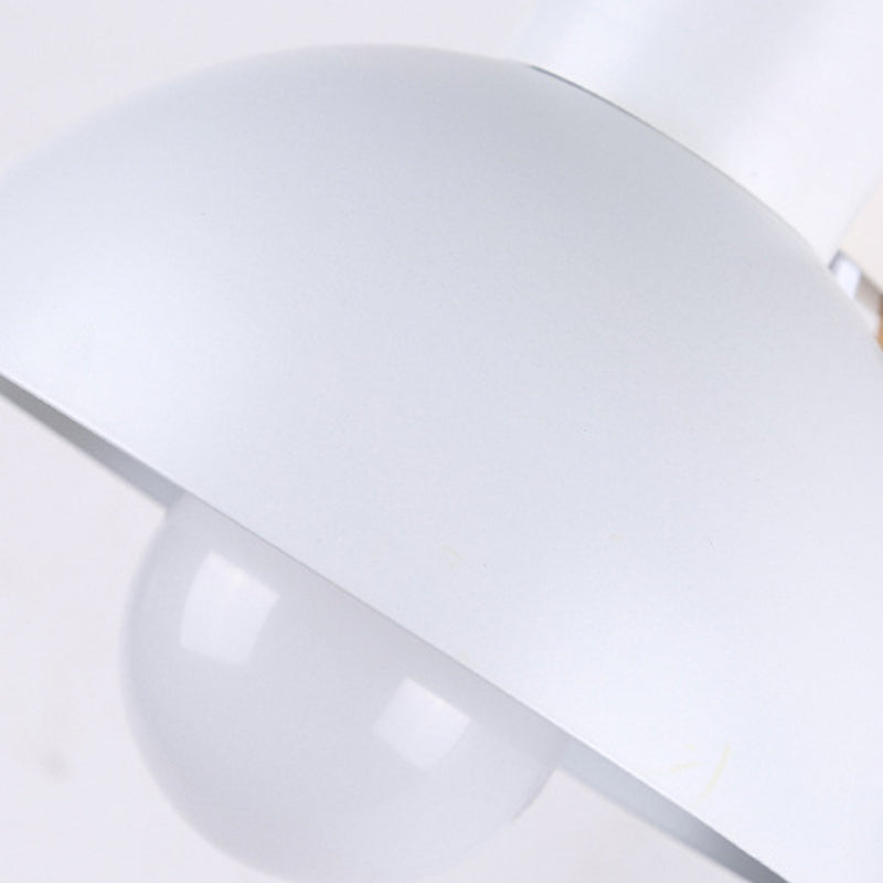 Simplicity Wood Iron Semicircle 1-Light Wall Sconce Lamp
