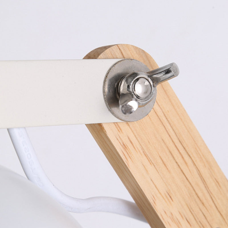 Simplicity Wood Iron Semicircle 1-Light Wall Sconce Lamp
