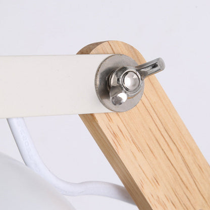 Simplicity Wood Iron Semicircle 1-Light Wall Sconce Lamp