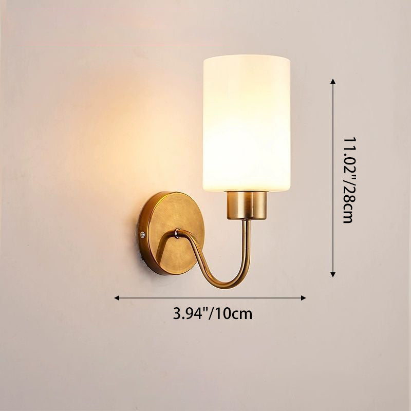Simplicity Frame Glass Cylinder 1/2-Light Wall Sconce Lamp