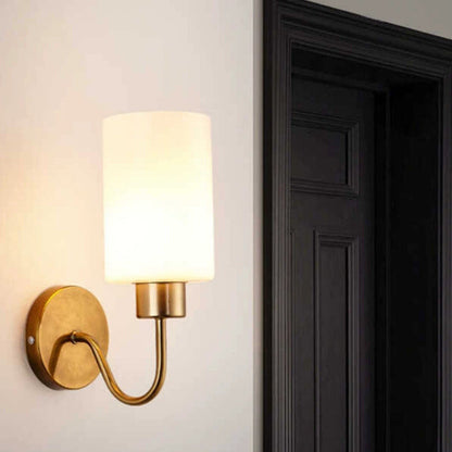 Simplicity Frame Glass Cylinder 1/2-Light Wall Sconce Lamp
