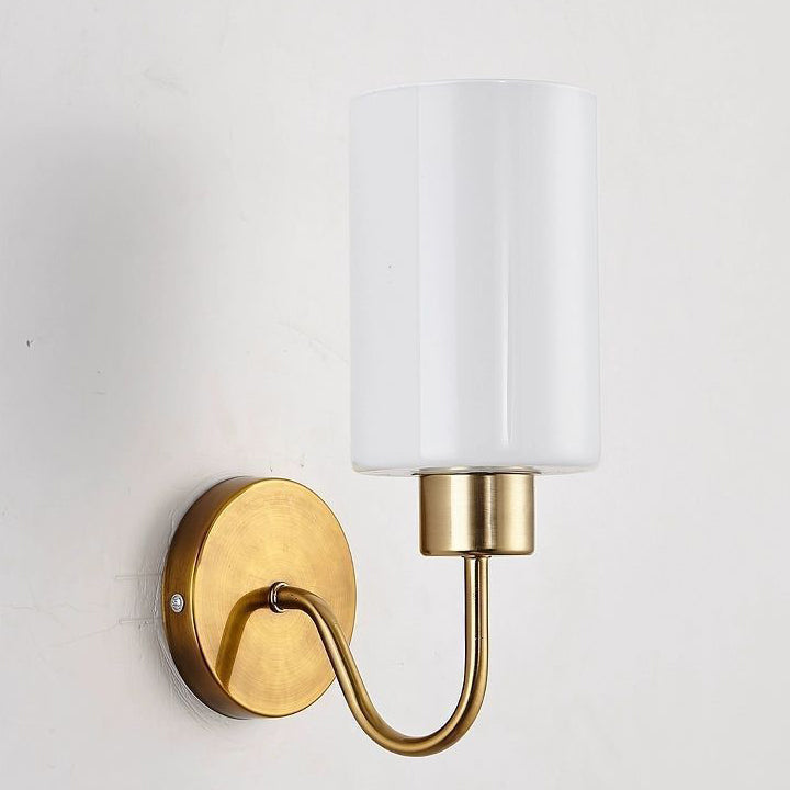Simplicity Frame Glass Cylinder 1/2-Light Wall Sconce Lamp