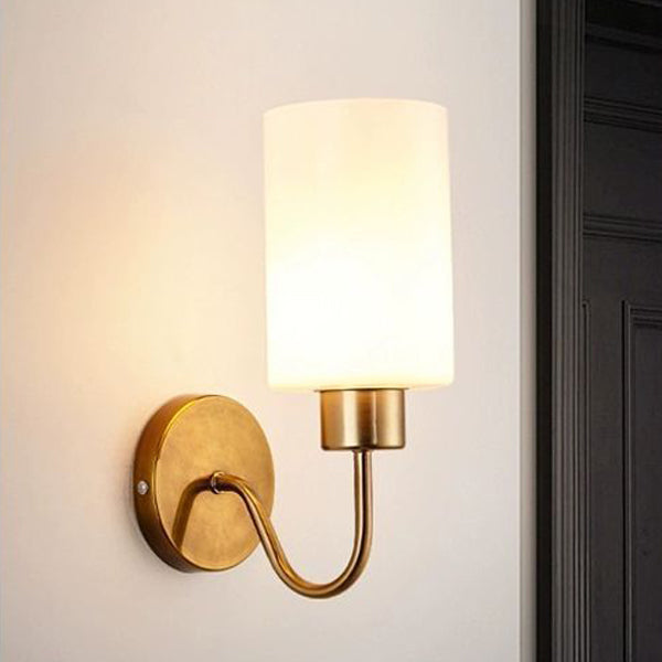 Simplicity Frame Glass Cylinder 1/2-Light Wall Sconce Lamp