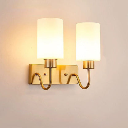 Simplicity Frame Glass Cylinder 1/2-Light Wall Sconce Lamp
